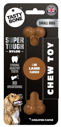 TastyBone Nylon Dog Chew Toy for Small Dogs (Lamb) - Indestructible for Aggressive Chewers, Everlasting Flavour, Strong Healthy Teeth, Made in the UK
