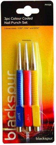 Blackspur BB-PH104 Colour Coded Nail Punch Set