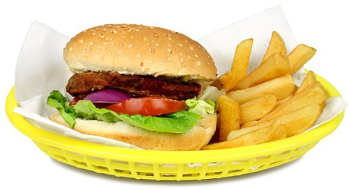 TableCraft Classic Oval Food Basket Yellow 24x15x5cm | Plastic Basket, Dinner Basket, Fast Food Basket, Diner Basket, Presentation Basket