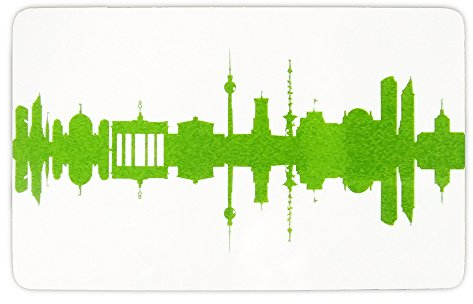 44spaces Original Berlin Frühstücksbrettchen Skyline in grün Design-Brett aus Melamin, spülmaschinenfest, 23,5x14,5cm