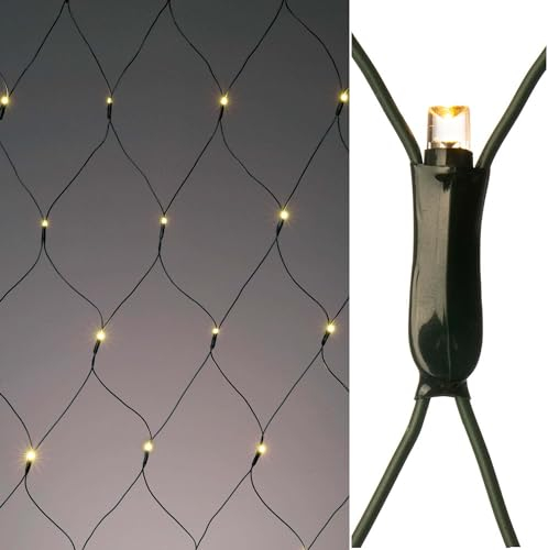hellum-Lichternetz außen warmweiße Buschbeleuchtung 105 warm-weiße LED 1,05x1,2m für Balkon Hauswand Beleuchtung von Pavillon Garten für Party Weihnachten Hochzeit, 59 lm, für Innen und Außen 565331