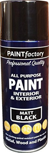 400ml All Purpose Black Matt 1733PR Spray Can Household Car Van Bike Aerosol Paint (3 Pack)