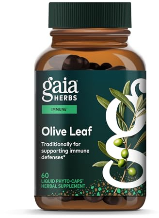 Gaia Herbs Olive Leaf - Traditional Immune Health Support - Immune System Supplement with Olive Leaf Extract & Oleuropein* - 60 Vegan Liquid Phyto-Caps (60 Servings)