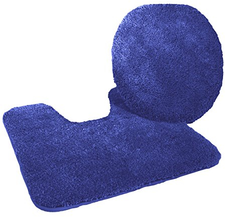 Kinzler J-10052/71 Mikrofaser Bademattenset 2-teilig, WC-Deckelbezug 47 x 50 cm, und Vorleger mit Ausschnitt 50 x 55 cm, royalblau