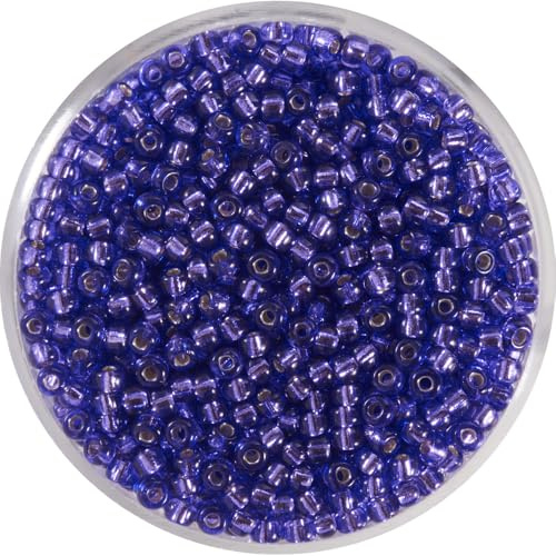 PRACHT Miyuki-Rocailles Perlen 2.2 mm 12 g Ganzjährig Ideal für Schmuckherstellung und Bastelprojekte silverlined darklila