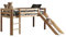 VIPACK PIHSGB10 Spielbett Pino mit Rutsche, Maße 210 x 114 x 218 cm, Liegefläche 90 x 200 cm, Kiefer massiv Natur lackiert