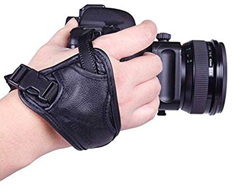EQLEF Camera Wrist Strap PU Leather Camera Hand Strap Padded Wrist & Grip for SLR/DSLR Cameras