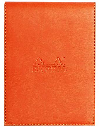 Rhodia 128214C Notizblock N.12 liniert mit Schutzhülle Kunstleder Tangerine