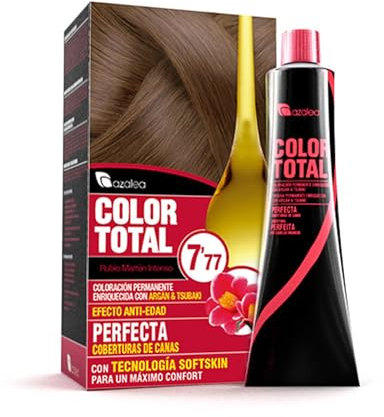 ALEA - Tinte Pelo Mujer - Color Total - Nº 7.77 - Color Rubio Marrón Intenso - Coloración Permanente en Crema - Aceite Argán y Tsubaki - Cobertura Total de Canas - Aclara 3 Tonos en Cabellos Naturales