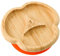 bamboo bamboo Plato Para Bebé Y Niño Pequeño, Plato Dividido De Bambú Con Succión Segura Para Alimentación Y Destete, Vajilla Antideslizante Para Bebés Desde 6 Meses (Dividido, Naranja)