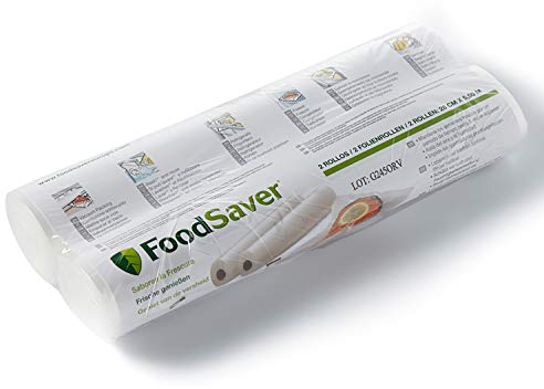 FoodSaver, wiederverwendbare Vakuumbeutel | für FoodSaver Lebensmittel-Vakuumierer | BPA-frei | 2 Rollen Vakuumbeutel (28 cm x 5,5 m)