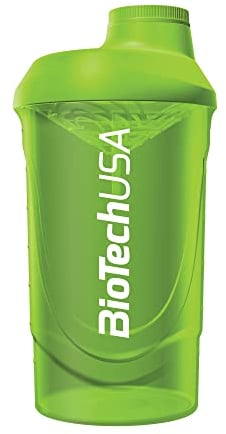 BioTechUSA Wave Shaker | Bouteille shaker | 100% étanche | Mélange amélioré | Durable et sûr | Sans BPA, 600 ml, En Couleur Vert