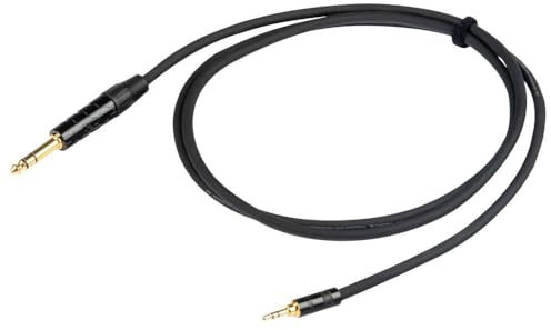 Proel CHLP185LU15, Cavo audio professionale bilanciato con connessioni jack Stereo Ø 3.5 mm Yongsheng a jack Stereo Ø 6.3 mm Yongsheng, 1.5m, Nero