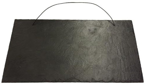 Schiefertafel MEMOBOARD - Querformat - Naturschiefer mit Lederband und Lochung Tafel 30 x 60 cm