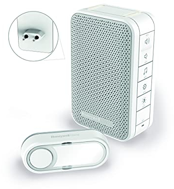 Carillon à LED sans fil enfichable Honeywell Home DC313SP2 série 3 avec bouton-poussoir (blanc)