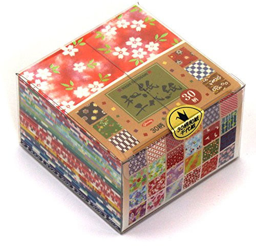 Origami - Loisirs Créatifs - Papier Washi à Motifs (Washi Chiyogami) - Coffret de 30 Motifs Assortis - 12 Feuilles de chaque - Verso blanc - 360 Feuilles au total - 7,5cm x 7,5cm