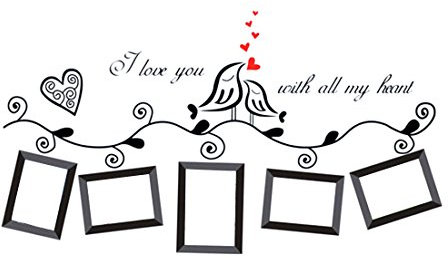 Sourcingmap s Hearts Love Family Photo Frames Wall Sticker Removable DIY Home Wall Art Vinyl Decal for Living Room Bedroom Office