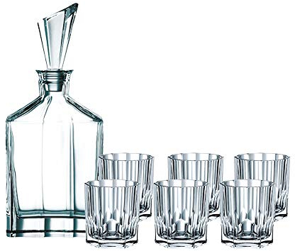 Nachtmann 7-teiliges Whisky-Set, 1 Dekanter+ 6x Whisky-Becher, 750 ml/324 ml, Aspen, 0090025-0