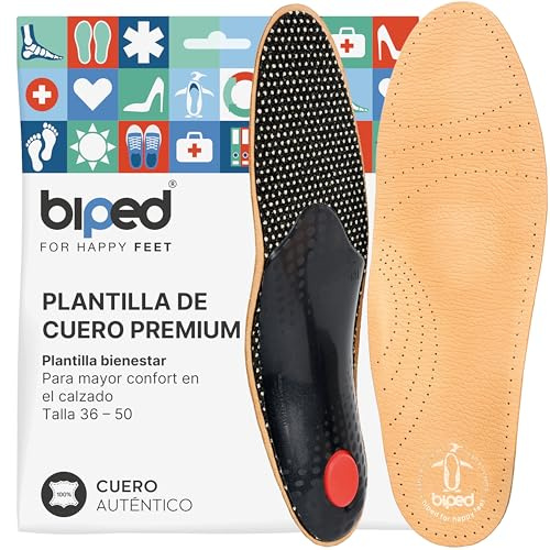 biped Premium Fußbett aus echtem Leder – Orthopädische Einlegesohlen mit Fußgewölbestütze, Pelotte & Fersenpolster – Wellness Schuheinlagen ideal bei Fußbeschwerden z1706(44)