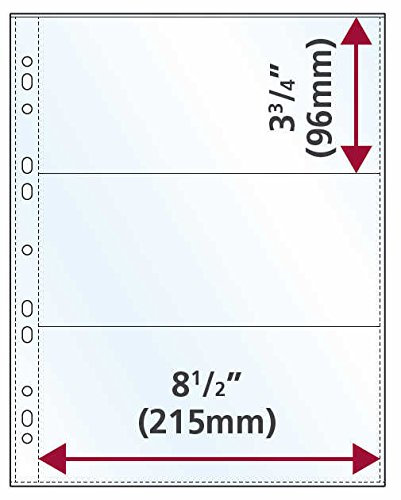 Enigma Xtra Acid Free HD A4 Portrait E3 Photo Sleeves for Ring Binder Albums - 3 Pocket per Page (10 Pack)