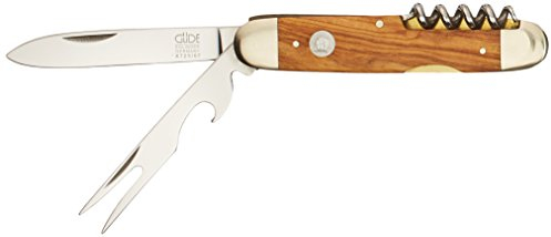 Güde Solingen - Couteau de poche forgé, 7 cm, bois d'olivier, ALPHA-OLIVE - double mitre, fabriqué à la main en Allemagne
