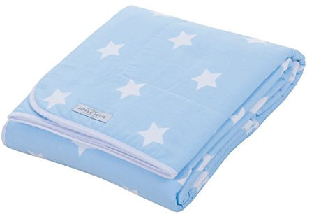 Little Dutch Decke Kinderdecke (110 x 140 cm) hellblau mit weißen Sternen