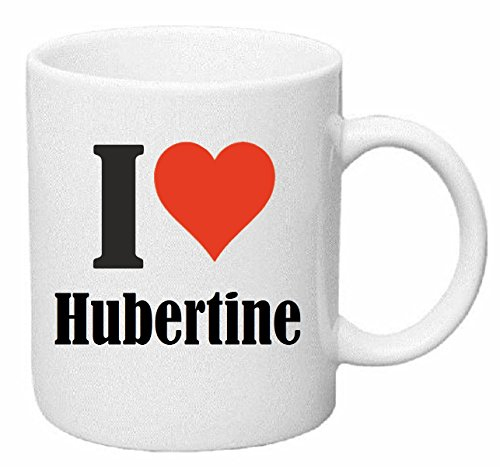 Reifen-Markt Kaffeetasse I Love Hubertine Keramik Höhe 9,5cm ? 8cm in Weiß