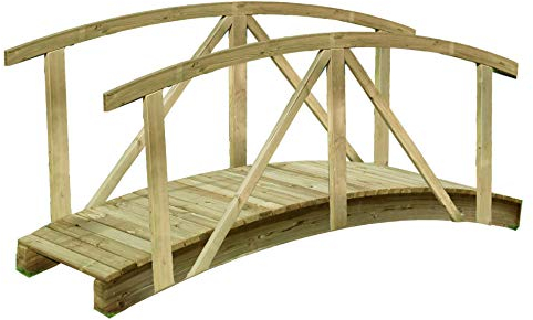 Gartenpirat Teichbrücke gebogen aus Holz mit Geländer