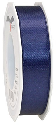Präsent C.E. Pattberg Satin dunkelblau, 25 m Satinband zum Einpacken von Geschenken, 25 mm Breite, Geschenkband zum Dekorieren & Basteln, Dekoband, Anlass