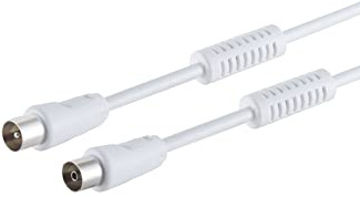 S-Conn Antennenkabel mit Mantelstromfilter, BZT - CE > 100 dB 15,00m Weiß