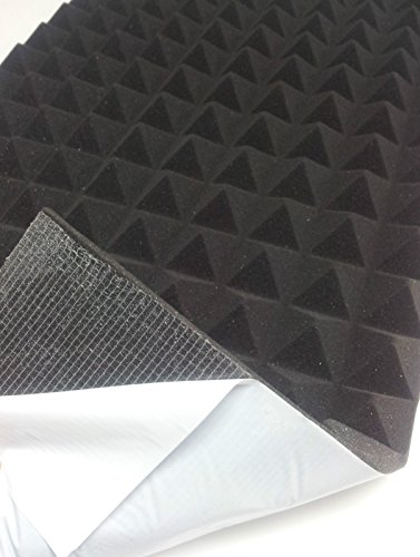 Akustikschaumstoffpaneel mit Noppen, 99 x 49 x 4 cm, Farbe: Anthrazit, Dichte: 30, selbstklebend