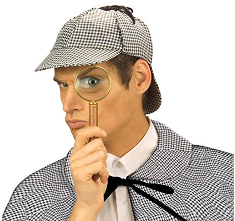 Amakando Detektiv Mütze Sherlock Holmes Kappe Agenten Kopfbedeckung Fasching Englischer Spion Schirmmütze Karierte Faschingsmütze England Mottoparty Accessoire Karneval Kostüm Zubehör