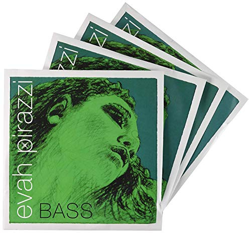 Pirastro Double Bass Evah Pirazzi String Set, Medium Premium Steel Strings Made With Fine Flexible Synthetic Core, Replacement Accessory for Professional and Double Bass Players