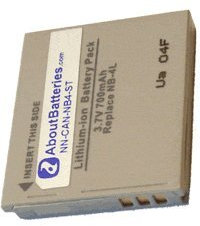 AboutBatteries Batterie pour Canon IXUS 220 HS, 3.7V, 700mAh, Li-ION