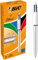 BIC 4 Farben Kugelschreiber Set 4 Colours Shine, in Silber, 12er Pack, Ideal für das Büro, das Home Office oder die Schule
