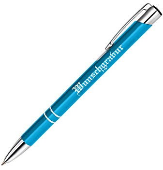 polar-effekt 1 Metall Oleg Kugelschreiber mit Gravur des Namens - Personalisierte Geschenk Mitbringsel - blau schreibend - Geburtstagsgeschenk - Farbe türkis