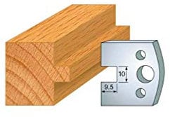 092 : Jeu de 2 fers languette 10 mm ht 40 mm pour porte outils entr'axe plot 24 mm