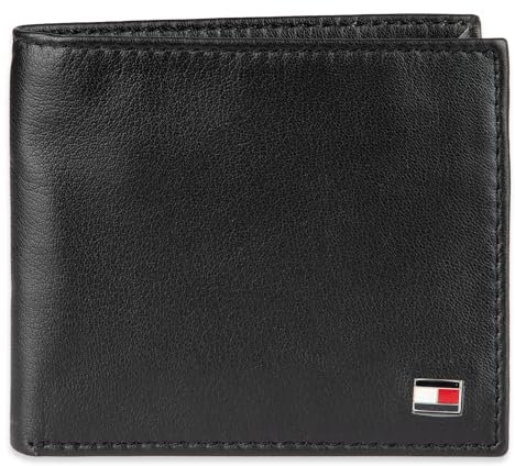 Tommy Hilfiger Men's Sw-91-4679n-blk Bi-Fold Wallet, Dark Black, One Size