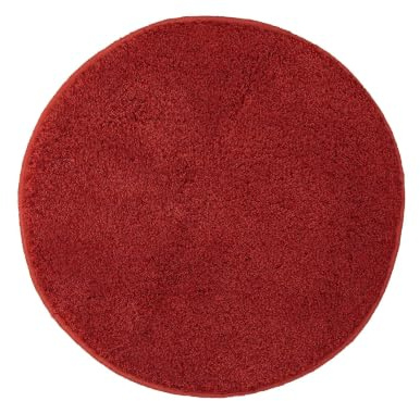 Kleine Wolke Badteppich Relax Rubin 100 cm rund | OEKO-TEX zertifiziert, rutschhemmende Unterseite, für Fußbodenheizung, maschinenwaschbar, 100% Polyacryl