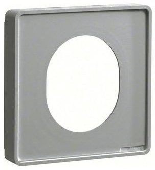 Hager Kallysto Rahmen + Deckel für Cetak-Steckdose, lackiert, Aluminium