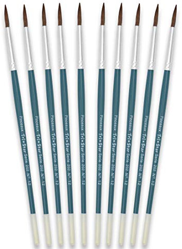 Tristar Série 202 Lot de 10 Pinceaux écoliers poils de poney naturels n°12 Vert