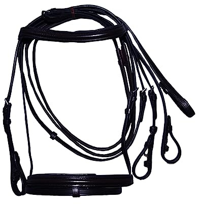Bridle Padded Cavesson with Reins, Black