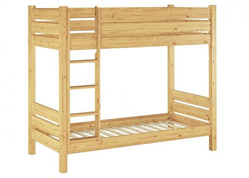 Erst-Holz Etagenbett für Erwachsene Kiefer-Massivholz 100x200 Nische 100 teilbar Rollroste 60.16-10T100