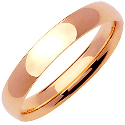 Gemini - Hochzeitsring mit bequemer Passform Rotgold poliert Jubiläum Titan Ring Breite 4mm - Titan, 47