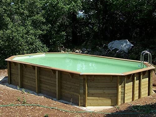 Piscine Bois AQUABELLE UBBINK Allongée en Kit 750x400xh130 cm Liner Sable