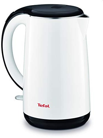 Tefal KO260130 Teekanne, 1,7 l, 2400 W, Schwarz, Weiß, Kunststoff, Edelstahl, Wasserstandsanzeige, Überhitzungsschutz