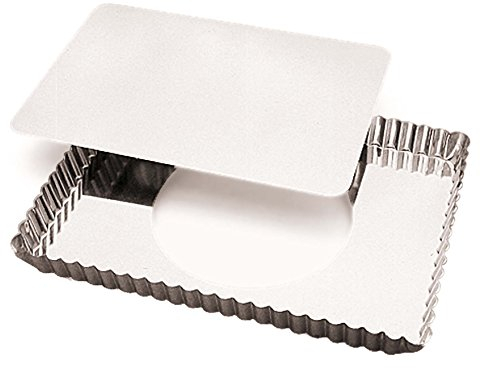 Gobel 125810 Moule à Tarte Cannelé Rectangulaire Fond Mobile Fer Blanc 29*20,5 cm