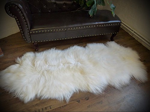 Island SCHAFFELL - LÄUFER Fell Teppich Weiss ca.200x75cm