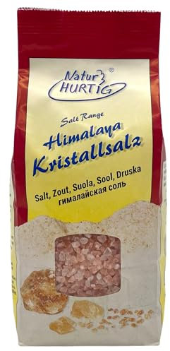Natur Hurtig Himalaya Salz grob 1 kg | Kristallsalz Granulat aus der Salt Range/Pakistan, 100% Naturbelassen, unraffiniert, unjodiert