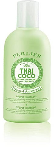 Perlier, Ligne Thai Coco - Bains - Crème de bain - Noix de coco 100% biologique - Pour une relaxation absolue - Flacon de 500 ml